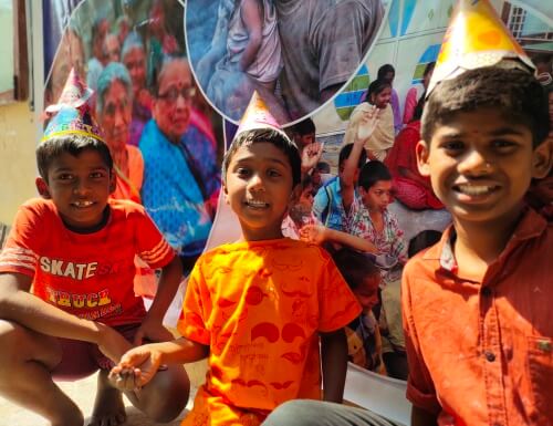 Orphaned Kids celebrating birthday